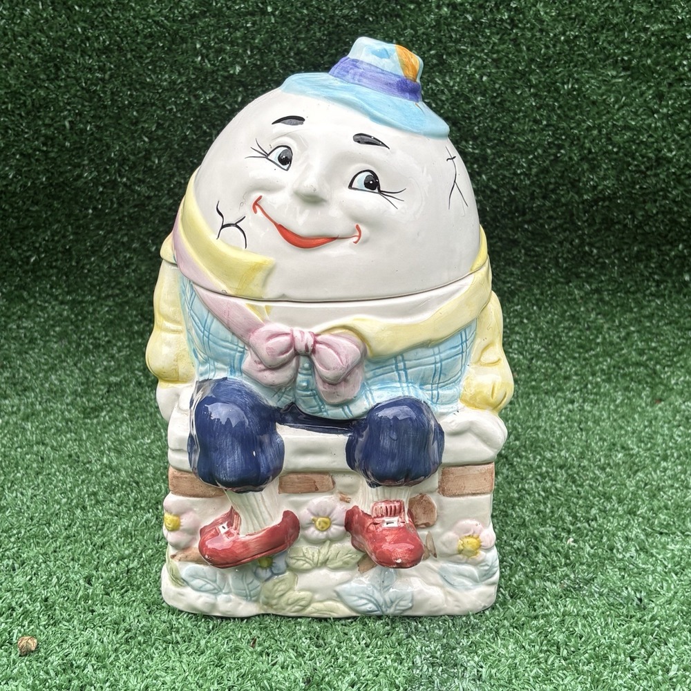 Vintage Bico China Humpty Dumpty Ceramic Cookie Jar Nursery Rhyme Wall